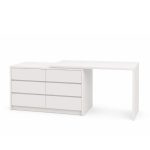 Bàn làm việc kết hợp bàn trang điểm kèm tủ đa năng BTD03.1 -Trắng