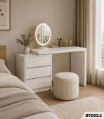 Bàn làm việc kết hợp bàn trang điểm kèm tủ đa năng BTD03.2 - Trắng