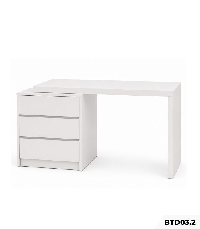 Bàn làm việc kết hợp bàn trang điểm kèm tủ đa năng BTD03.2 - Trắng