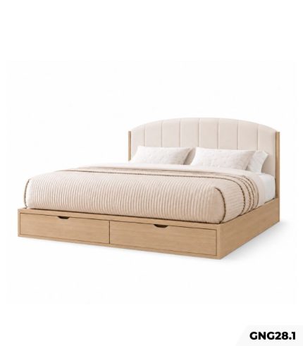 Giường gỗ GNG28.1 160×200 – Vân gỗ nhạt