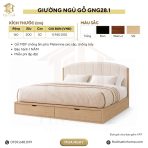 Giường gỗ GNG28.1 160×200 – Vân gỗ nhạt