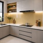 Kính sơn màu ốp bếp KSB01.1