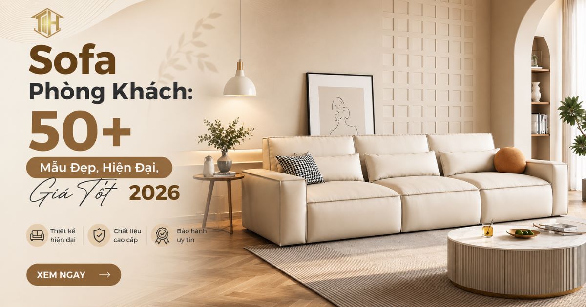 Sofa Phòng Khách: 50+ Mẫu Đẹp, Hiện Đại, Giá Tốt 2026