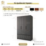 Tủ quần áo cánh mở hiện đại TQA22.1 - Xám
