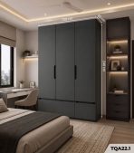 Tủ quần áo cánh mở hiện đại TQA22.1 - Xám