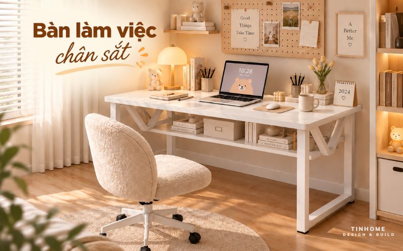 Bàn làm việc chân sắt