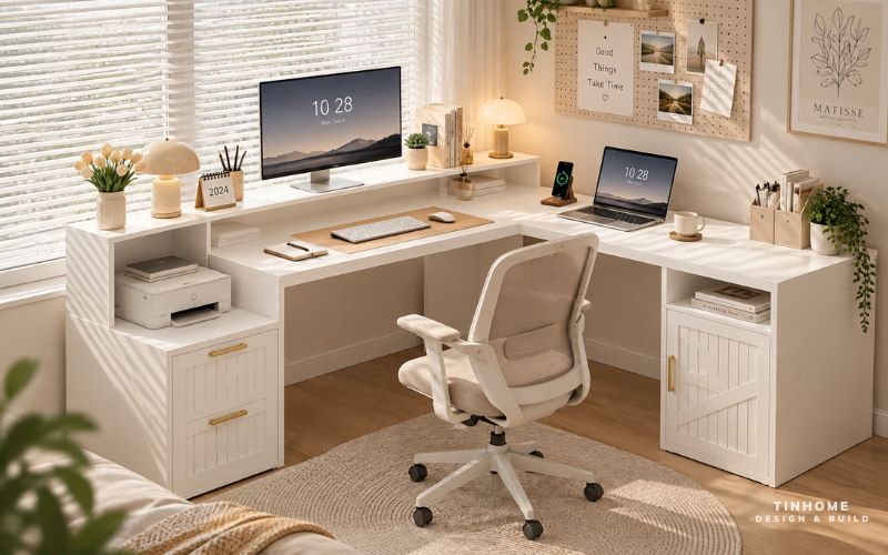 Cách Bố Trí Bàn Làm Việc Chữ L Khoa Học