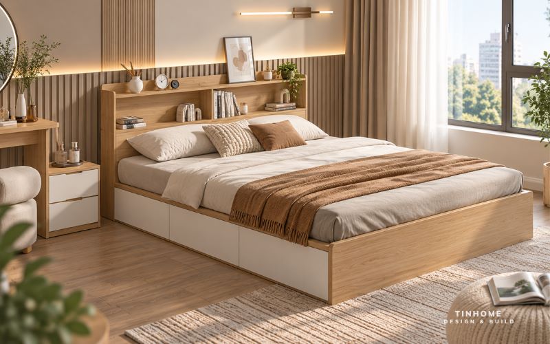 Giường có ngăn kéo bên hông
