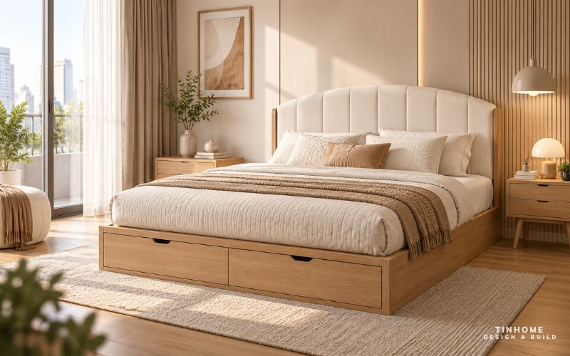 Giường có ngăn kéo cuối giường
