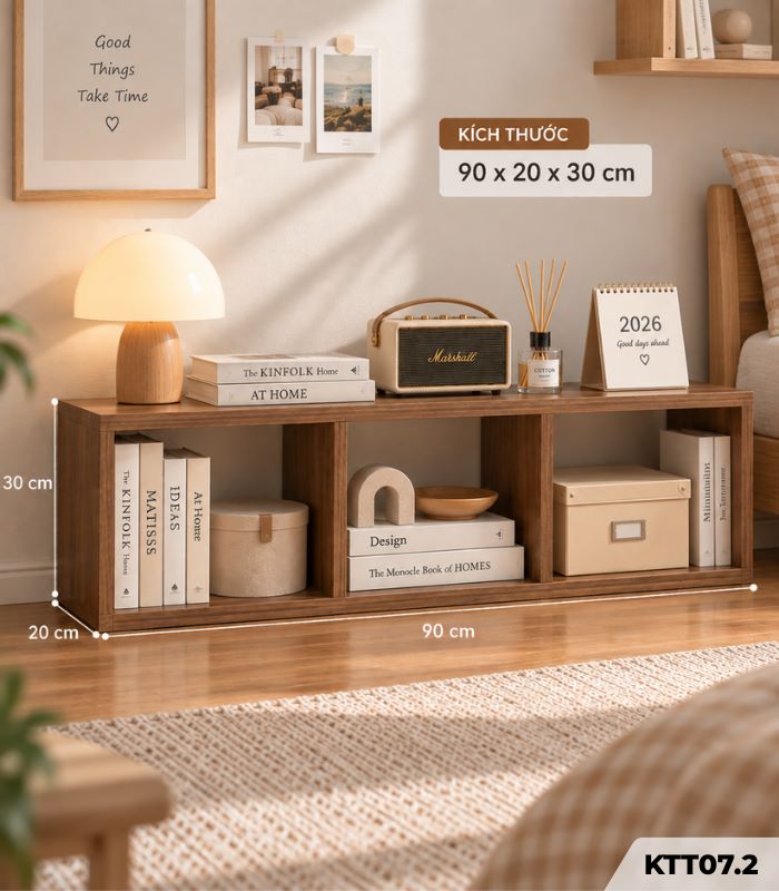 Kệ Sách Gỗ Tổ Ong – Kệ Vuông Lắp Ghép Đa Năng Trang Trí, Lưu Trữ KTT07.2 - 3 Ô