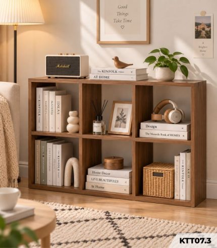 Kệ Sách Gỗ Tổ Ong – Kệ Vuông Lắp Ghép Đa Năng Trang Trí, Lưu Trữ KTT07.3 - 6 Ô