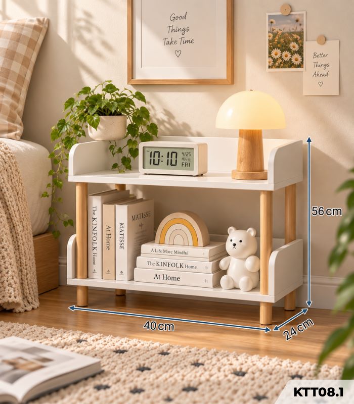 Kệ Sách Đa Năng 2 Tầng – Kệ Để Đồ, Kệ Trang Trí Tiết Kiệm Không Gian KTT08.1