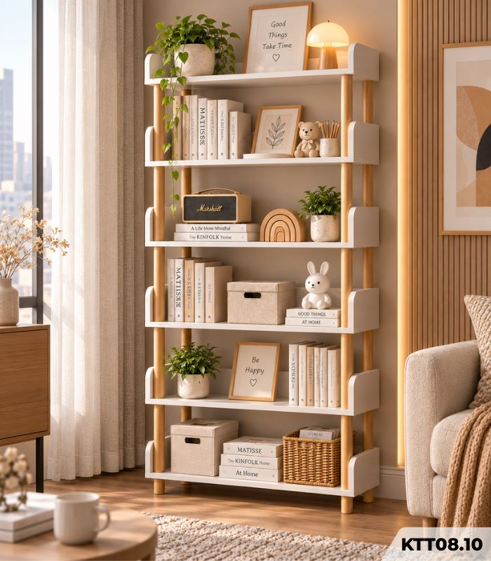 Kệ Sách Đa Năng 6 Tầng – Kệ Để Đồ, Kệ Trang Trí Tiết Kiệm Không Gian KTT08.10