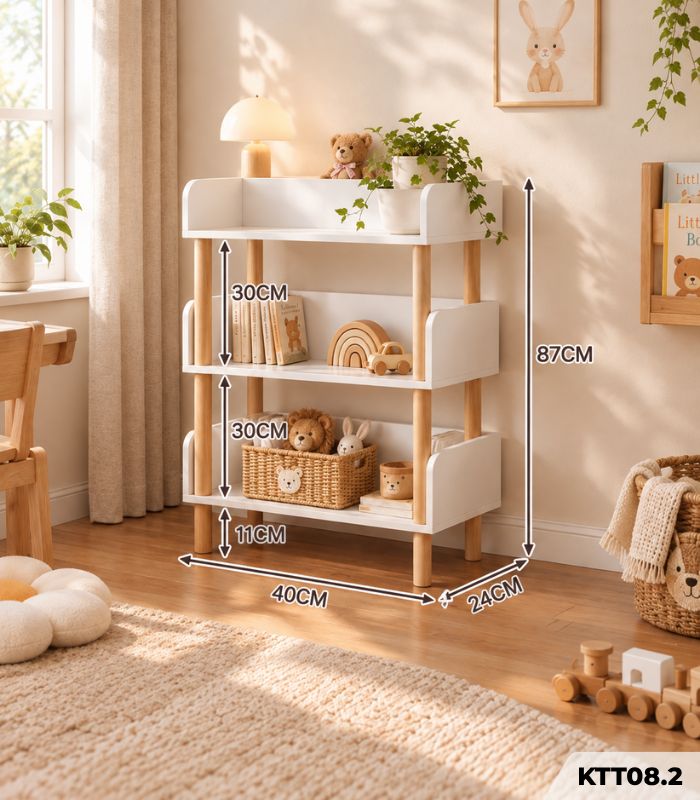 Kệ Sách Đa Năng 3 Tầng – Kệ Để Đồ, Kệ Trang Trí Tiết Kiệm Không Gian KTT08.2