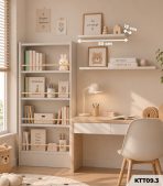 Kệ Gỗ Treo Tường 50x15cm – Kệ Trang Trí Không Cần Khoan, Thanh Ngang Treo Tường KTT09.3