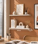 Kệ Gỗ Treo Tường 60x15cm – Kệ Trang Trí Không Cần Khoan, Thanh Ngang Treo Tường KTT09.4