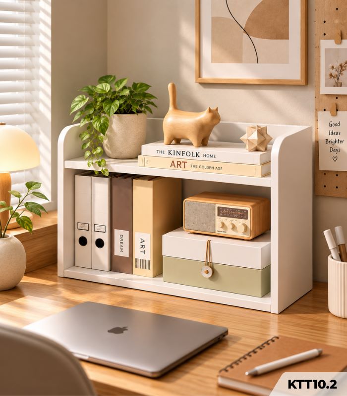 Kệ Sách Để Bàn 50x20x40cm – Kệ Trang Trí Bàn Làm Việc, Góc Học Tập Đa Năng KTT10.2