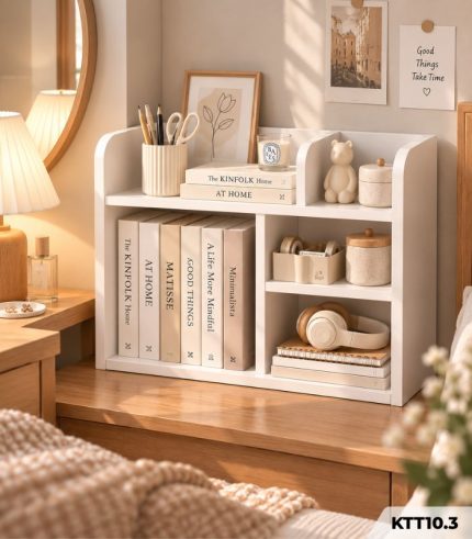Kệ Sách Để Bàn 60x20x40cm – Kệ Trang Trí Bàn Làm Việc, Góc Học Tập Đa Năng KTT10.3
