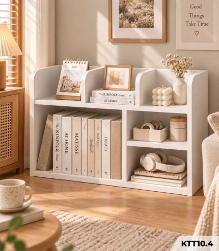 Kệ Sách Để Bàn 80x20x40cm – Kệ Trang Trí Bàn Làm Việc, Góc Học Tập Đa Năng KTT10.4