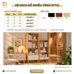 Kệ Sách Gỗ Nhiều Tầng – Kệ Để Sàn Lắp Ghép, Kệ Trang Trí MDF Phủ Melamine KTT12.4 - Kệ Sách Gỗ 5 Tầng