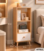 Kệ Sách Gỗ Nhiều Tầng – Kệ Để Sàn Lắp Ghép, Kệ Trang Trí MDF Phủ Melamine KTT12.2 - Kệ Sách Gỗ 3 Tầng