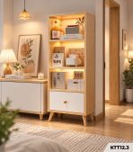 Kệ Sách Gỗ Nhiều Tầng – Kệ Để Sàn Lắp Ghép, Kệ Trang Trí MDF Phủ Melamine KTT12.3 - Kệ Sách Gỗ 4 Tầng