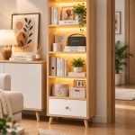 Kệ Sách Gỗ Nhiều Tầng – Kệ Để Sàn Lắp Ghép, Kệ Trang Trí MDF Phủ Melamine KTT12.4 - Kệ Sách Gỗ 5 Tầng