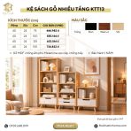 Kệ Sách Gỗ Nhiều Tầng – Kệ Để Sàn Lắp Ghép, Kệ Trang Trí MDF Phủ Melamine KTT13.4 - Kệ Sách Gỗ 5 Tầng
