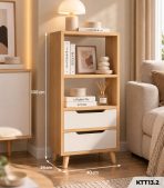 Kệ Sách Gỗ Nhiều Tầng – Kệ Để Sàn Lắp Ghép, Kệ Trang Trí MDF Phủ Melamine KTT13.2 - Kệ Sách Gỗ 3 Tầng