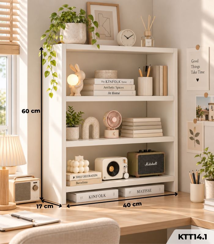 Kệ Sách Để Bàn – Kệ Gỗ Decor Bàn Làm Việc MDF Phủ Melamine KTT14.1