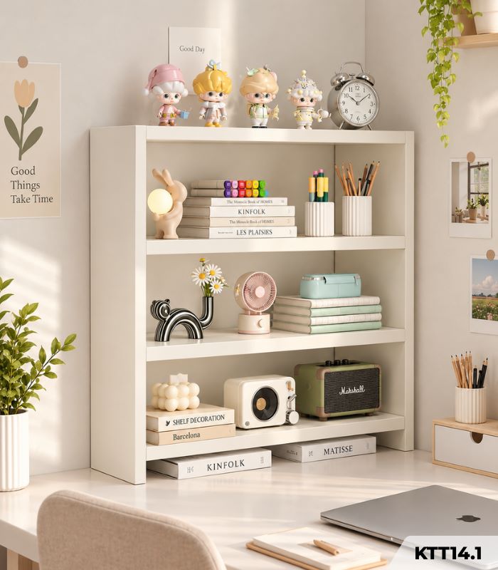 Kệ Sách Để Bàn – Kệ Gỗ Decor Bàn Làm Việc MDF Phủ Melamine KTT14.1