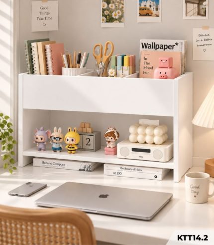 Kệ Sách Để Bàn – Kệ Gỗ Decor Bàn Làm Việc MDF Phủ Melamine KTT14.2