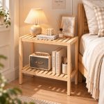 Kệ Gỗ Decor Trang Trí 2 Tầng 50cm KTT15.1 - Vân gỗ nhạt