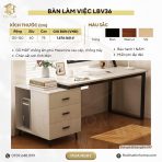 Bàn làm việc LBV36.2 120×60 – Vân gỗ nhạt