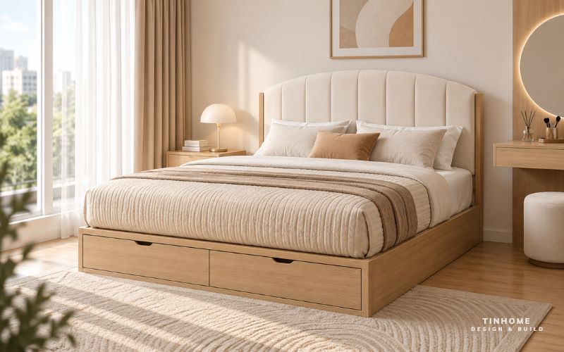 Mẫu giường bọc nệm đầu giường