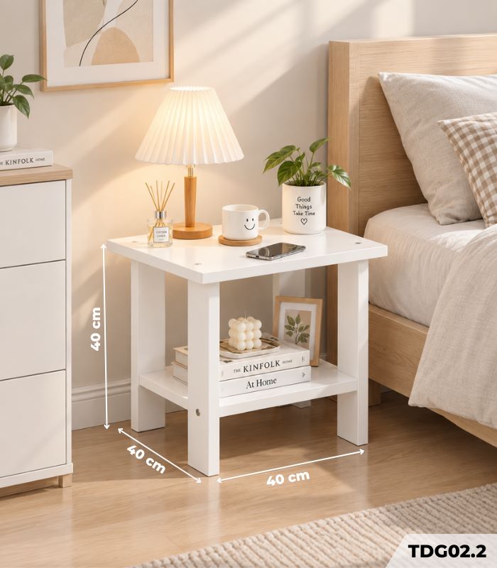 Bàn Phụ Sofa – Bàn Trà Nhỏ Gọn Đa Năng Cho Phòng Khách, Phòng Ngủ TDG02.2 - 40x40x40cm