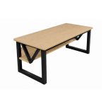 Bàn làm việc LBV06.14 90×60 – Vân gỗ nhạt + Khung chân đen