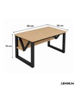Bàn làm việc LBV06.14 90×60 – Vân gỗ nhạt + Khung chân đen - Ảnh 2