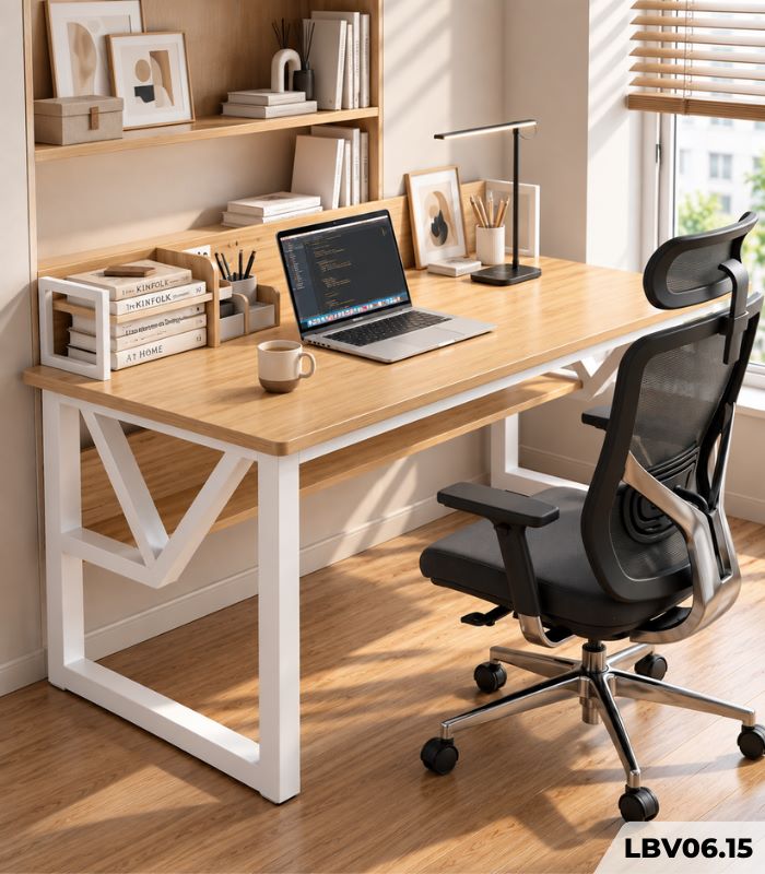 Bàn làm việc LBV06.15 100×60 – Vân gỗ nhạt