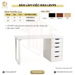 Bàn làm việc IKEA 1 Tủ LBV95.2 140×60 – Trắng