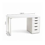 Bàn làm việc IKEA 1 Tủ LBV95.2 140×60 – Trắng