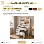 Bàn Trang Điểm Nhiều Ngăn Lưu Trữ BTD04.1 - Trắng