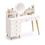 Bàn trang điểm tích hợp đèn led cảm ứng hiện đại BTD05.1 - Trắng