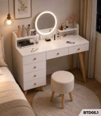 Bàn trang điểm tích hợp đèn led cảm ứng hiện đại BTD05.1 - Trắng
