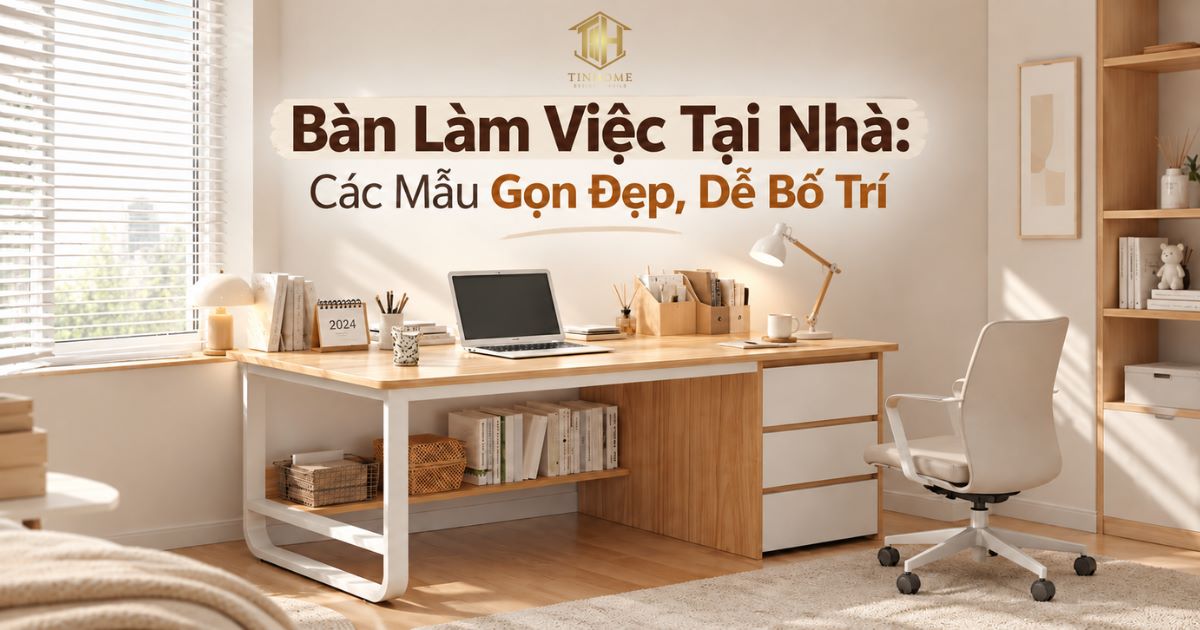 Bàn Làm Việc Tại Nhà: Các Mẫu Gọn Đẹp, Dễ Bố Trí