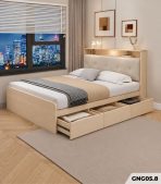 Giường gỗ GNG05.8 180x200 - Vân gỗ nhạt - Ảnh 2