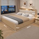 Giường gỗ GNG05.8 180x200 - Vân gỗ nhạt