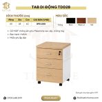 Tab Di Động TDD28.2 40x48x60 – Trắng + Vân gỗ đậm