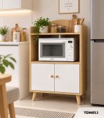 Kệ lò vi sóng 2 cánh mở 60x40 cm TDN01.1 - Vân gỗ nhạt