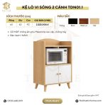 Kệ lò vi sóng 2 cánh mở 60x40 cm TDN01.1 - Vân gỗ nhạt